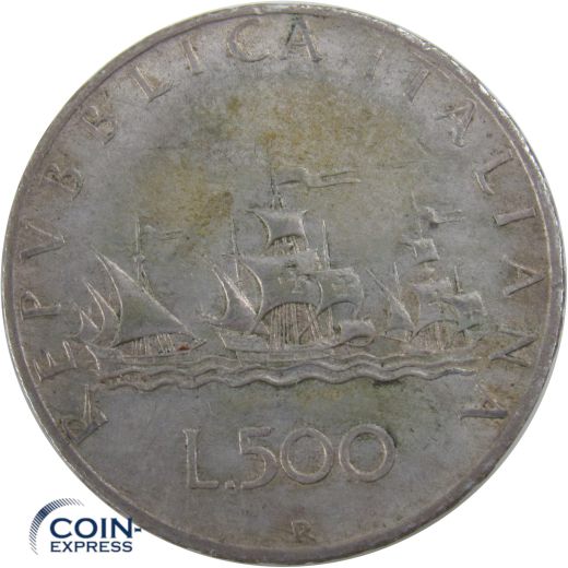 500 Lire Italien 1959 - Giampaoli - Drei Schiffe