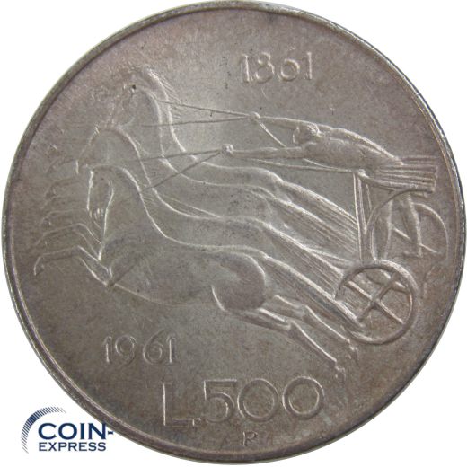 500 Lire Italien 1961 - 100 Jahre Einheit Italiens
