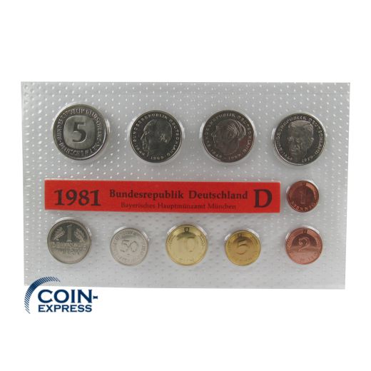 DM KMS Kursmünzensatz Deutschland 1981 ST D