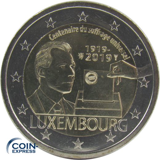 2 Euro Gedenkmünze Luxemburg 2019 - 100 Jahre Allgemeines Wahlrecht