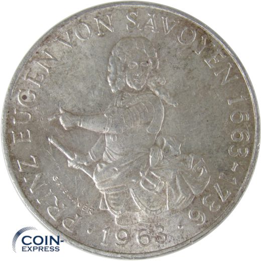25 Schilling Gedenkmünze Österreich 1963 - Prinz Eugen von Savoyen