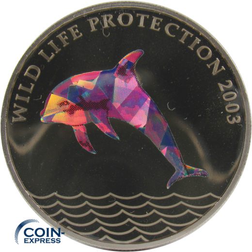 5 Francs DR Kongo 2003 Wild Life Protection - Delphin