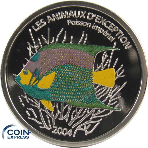 5 Francs DR Kongo 2004 Wild Life Protection - Kaiserfisch