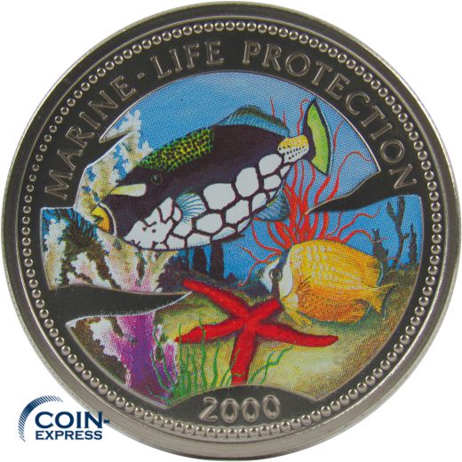 5 Francs DR Kongo 2000 Marine Life Protection - Leoparden-Drückerfisch