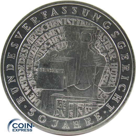 10 DM Gedenkmünze Deutschland 2001 G Bundesverfassungsgericht