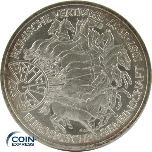 10 DM Gedenkmünze Deutschland 1987 G Römische Verträge