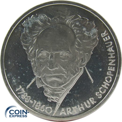 10 DM Gedenkmünze Deutschland 1988 D Schopenhauer