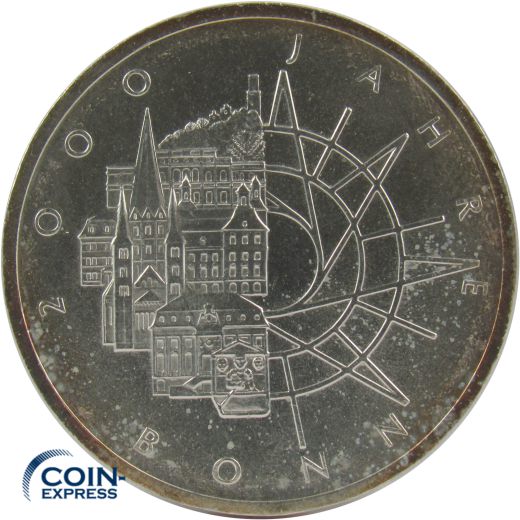 10 DM Gedenkmünze Deutschland 1989 D 2000 Jahre Bonn