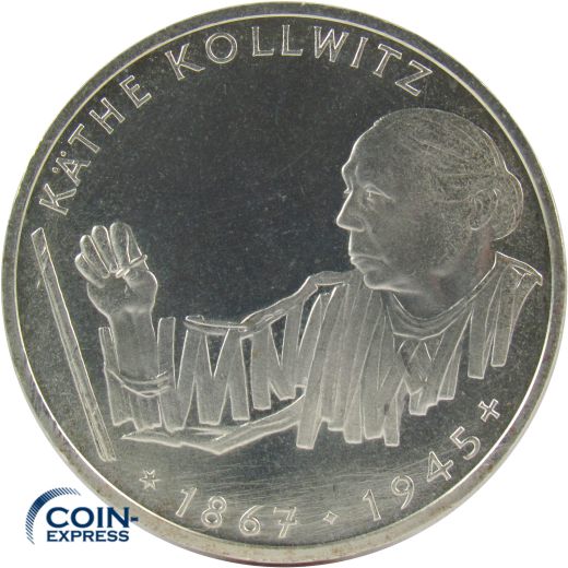 10 DM Gedenkmünze Deutschland 1992 G Käthe Kollwitz