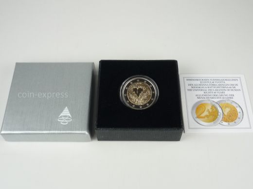 2 Euro Gedenkmünze Finnland 2008 - Menschenrechte - PP