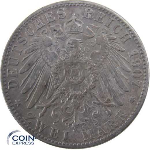 2 Mark Münze Bayern 1907 D Otto