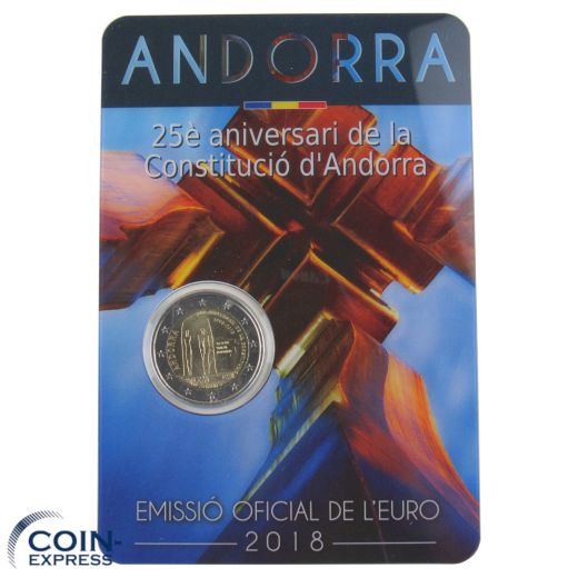 2 Euro Gedenkmünze Andorra 2018 Verfassung in Coincard