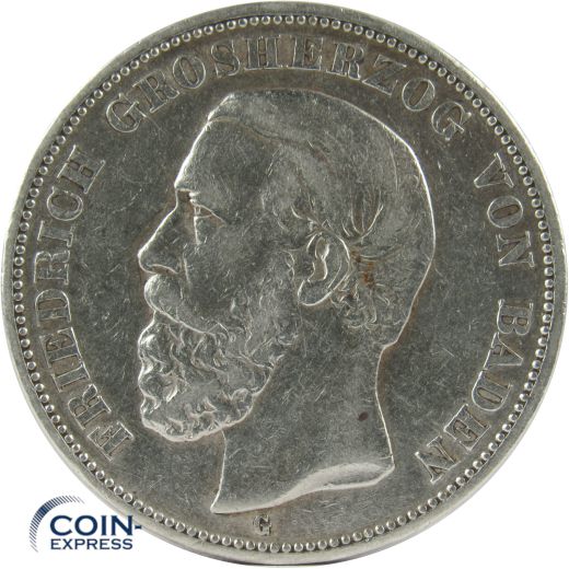 5 Mark Münze Baden 1900 G Friedrich