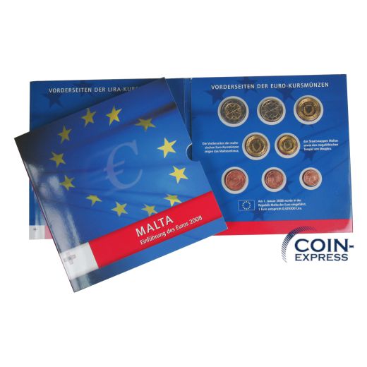 Euro Kursmünzensatz Malta 2008 - mit Briefmarken