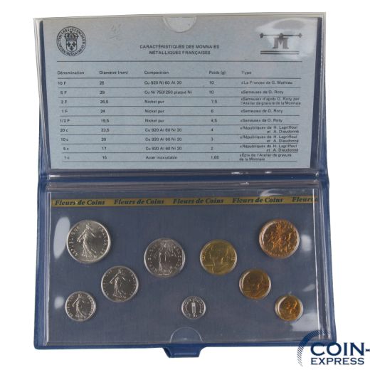 Franc Kursmünzensatz Frankreich 1981 Fleurs de Coins