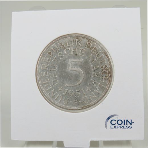 5 DM Münze Deutschland 1951 F - Silberadler - Bessere Erhaltung!