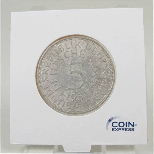 5 DM Münze Deutschland 1951 G - Silberadler - Bessere Erhaltung!