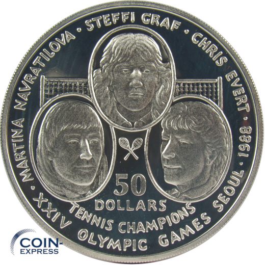 50 Dollar Niue 1988 Tennis Champions Graf - Evert - Navratilova