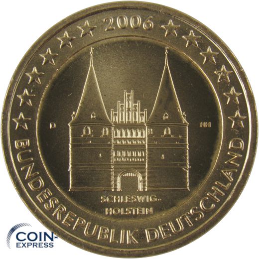 2 Euro Gedenkmünze Deutschland 2006 - Holstentor - D München - vergoldet