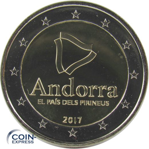 2 Euro Gedenkmünze Andorra 2017 Pyrenäen