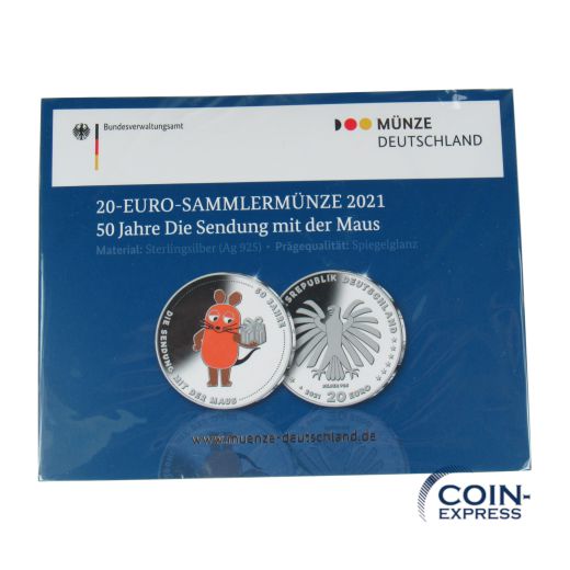 20 Euro Deutschland 2021 Sendung mit der Maus - Spiegelglanz