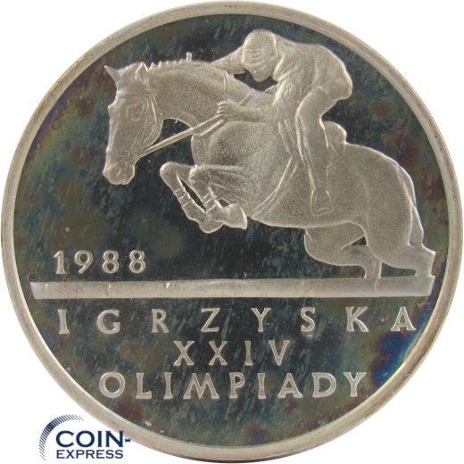 500 Zloty Gedenkmünze Polen 1987 - Olympia Springreiten