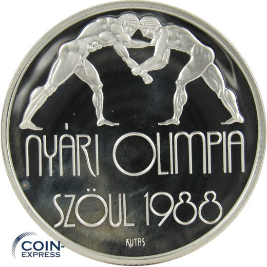 500 Forint Ungarn 1987 PP - Olympia Seoul 1988 - Ringen