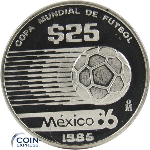 25 Pesos Mexiko 1986 PP - Fußball Weltmeisterschaft 1986