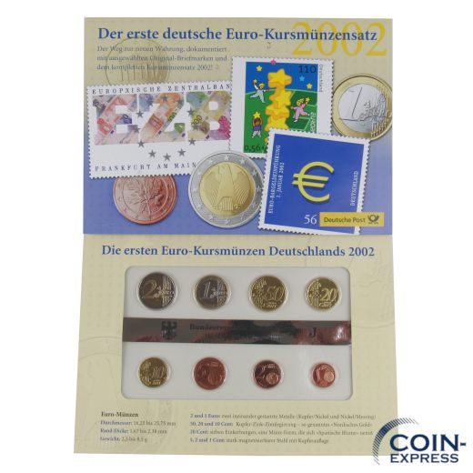 Euro Kursmünzensätze Deutschland 2002 PP J Deutsche Post