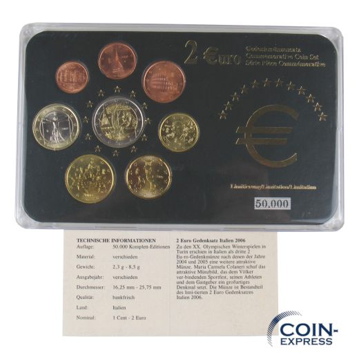 2 Euro Gedenkmünzensatz Italien Olympische Spiele Turin