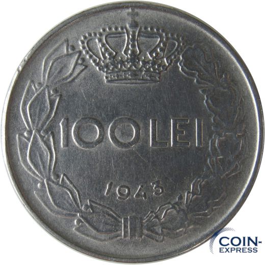 100 Lei Münze Rumänien 1943 Mihai I