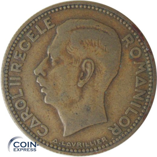 20 Lei Münze Rumänien 1930 Carol II