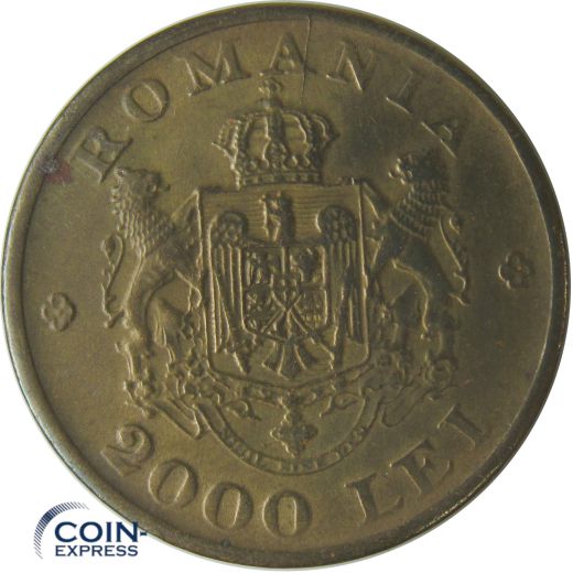 2000 Lei Münze Rumänien 1946 Mihai I