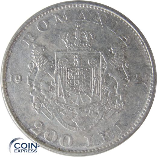 200 Lei Münze Rumänien 1942 Mihai I