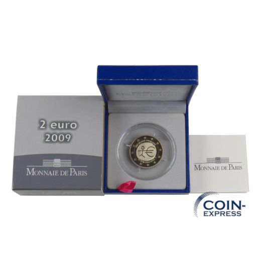 2 Euro Gedenkmünze Frankreich 2009 PP - Europäische Währungsunion