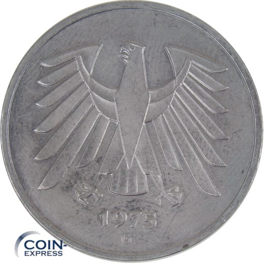 5 DM Münze Deutschland 1975 G