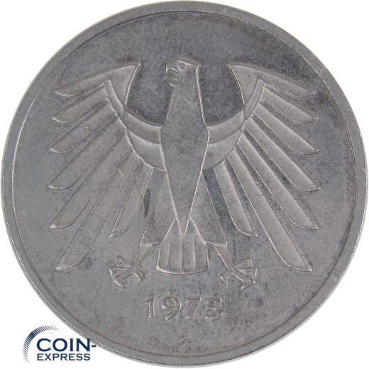 5 DM Münze Deutschland 1975 J