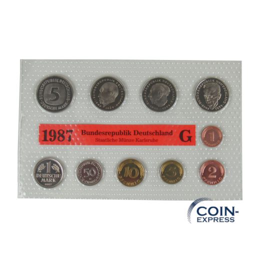 DM KMS Kursmünzensatz Deutschland 1987 ST G