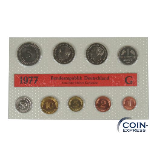 DM KMS Kursmünzensatz Deutschland 1977 Stempelglanz G