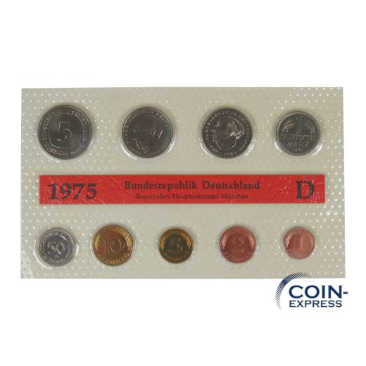 DM KMS Kursmünzensatz Deutschland 1975 Stempelglanz D