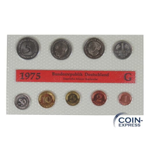 DM KMS Kursmünzensatz Deutschland 1975 Stempelglanz G
