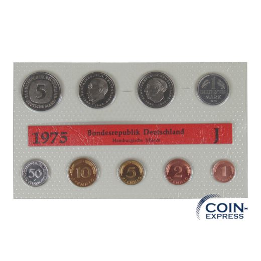 DM KMS Kursmünzensatz Deutschland 1975 Stempelglanz J