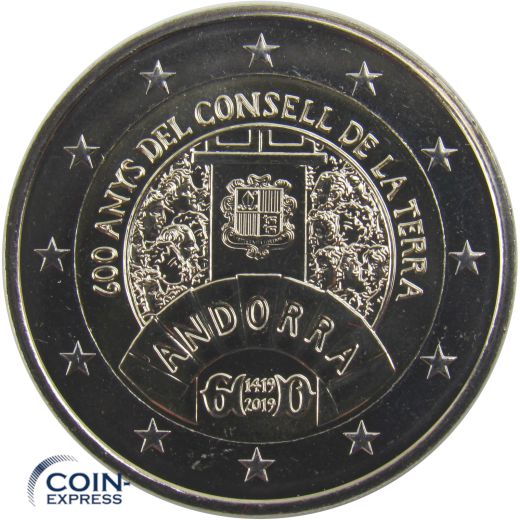 2 Euro Gedenkmünze Andorra 2019 Parlament