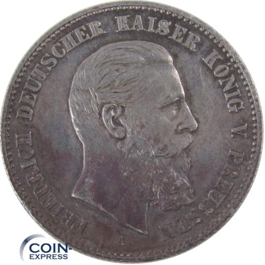 2 Mark Münze Preussen 1888 A Friedrich III. Silber