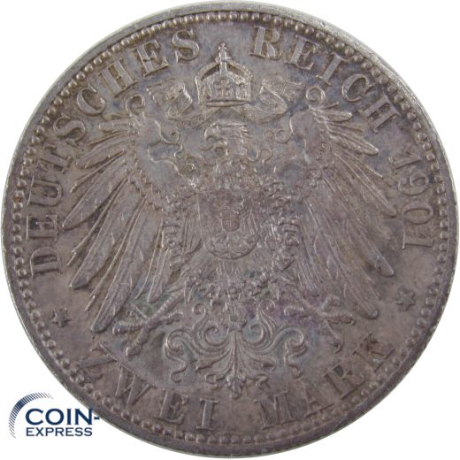 2 Mark Münze Preußen 1901 200 Jahre Königreich
