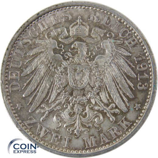 2 Mark Münze Preußen 1913 A Regierungsjubiläum Wilhelm II.