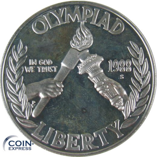 1 Dollar Gedenkmünze USA 1988 Olympisches Feuer Seoul