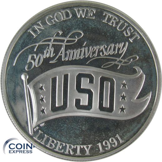 1 Dollar Gedenkmünze USA 1991 50 Jahre USO