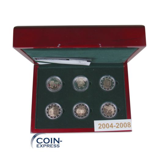 2 Euro Gedenkmünzenset Luxemburg 2004 - 2008 PP