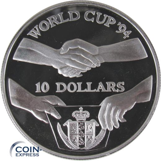 10 Dollar Niue 1991 Fußball WM Handshake